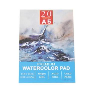 Imagem de Bloco De Papel Para Aquarela A5 A4 A3 140lb 300gsm 20 Folhas Prensado 