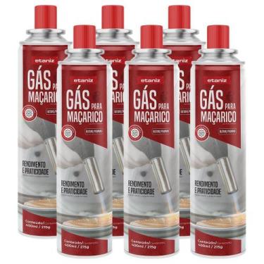 Imagem de Kit 6 Cartuchos de Gás Para Maçaricos 400ml/215g Etaniz - Chesiquimica