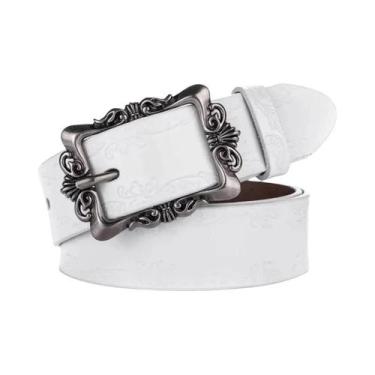 Imagem de Cinto De Couro Genuíno Preto Para Mulheres, Casual, Estilo Punk, Marca