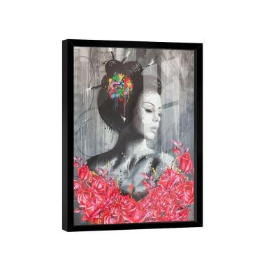 Imagem de Quadro Gueixa Com Flores -- Br Artes