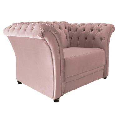 Imagem de Poltrona Decorativa Chesterfield Sofia Suede Rosê Adj Decor