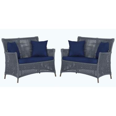 Imagem de 2 Sofás área Externa Igapó Alumínio Marrom Corda Náutica E10 Prata