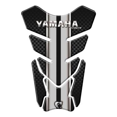 Imagem de Adesivo Resinado Protetor De Tanque Moto Qualquer Moto Yamaha Prata Prata E Preto