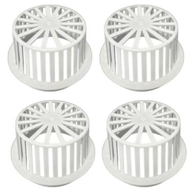 Imagem de Kit 4 Abacaxi Branco Hemisférico Ralo Anti Folhas 150mm Plástico Calha