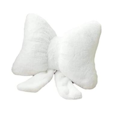 Imagem de Almofada De Sofá Rosa Com Laço De Fita E Imitação De Pele De Coelho, A