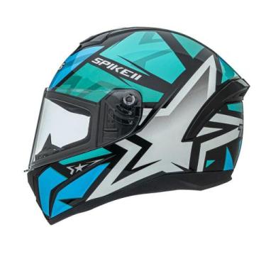Imagem de Capacete Fechado Spike II 1ST Preto/Verde Água Peels Tamanho do capace