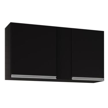 Imagem de Armário Aéreo 100cm 2 Portas Indiana Preto - Lumil Móveis