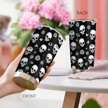 Imagem de Caneca de café de aço inoxidável Travel Tumbler Oasisdream 600ml