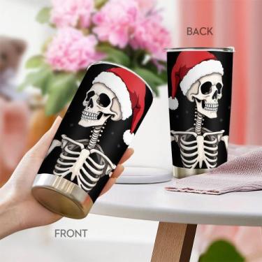 Imagem de Copo de viagem, caneca de café Oasisdream, 600 ml com estampa de cavei