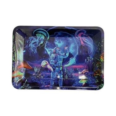 Imagem de Bandeja De Armazenamento De Metal 18x12,5cm Para Cigarros E Ervas, Est