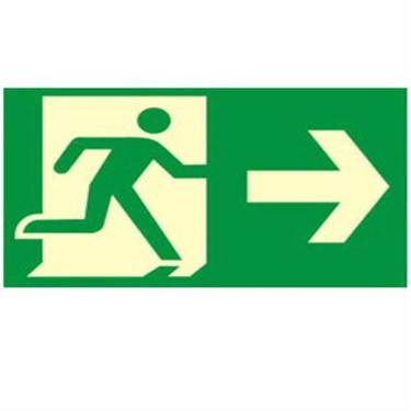 Imagem de Placa de Pvc Fotoluminescente Autoadesiva 15x30 Siga A Direita 315 Aa Sinalize Placa Pvc Fotol.