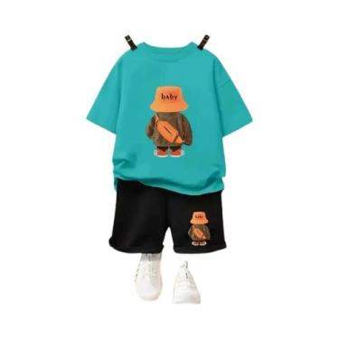 Imagem de Conjunto De Roupas De Verão Para Crianças, Camiseta Casual E Shorts Co