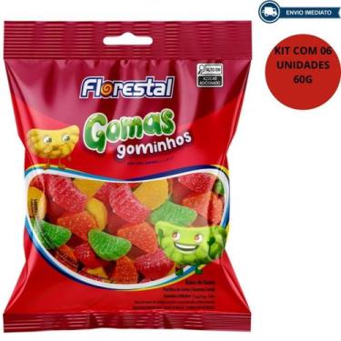 Imagem de Bala Goma Florestal Gominho Kit Com 6 Unidades 60G