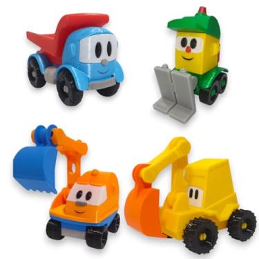 Imagem de Combo Leo Caminhao Lifty Scoop e Max Escavadeira - 4 Brinquedos impressao 3D