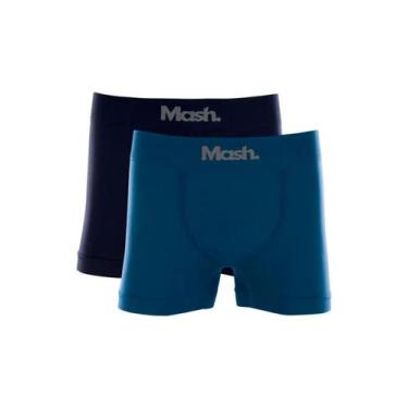 Imagem de Kit/2 Cueca Boxer Mash 711.01 Masculina Microfibra T. P/GG, M, Az20, A