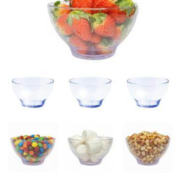 Imagem de Kit Com 6 Tigelas Pequenas Bowl Cumbuca Transparente Acrílico 150ml - 