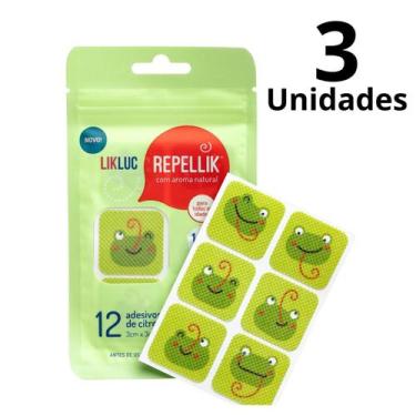 Imagem de Kit 3 Adesivos Repelentes Repellik Proteção Natural Insetos
