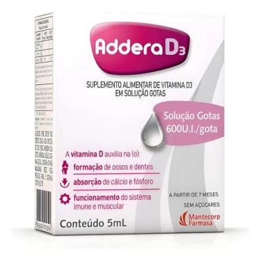Imagem de Vitamina D Adder 600ui Gotas 5ml - Sem Sabor Sem Sabor