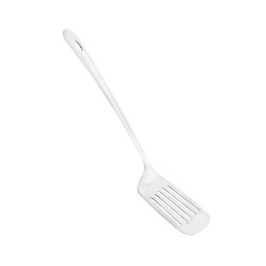 Imagem de Espátula Em Aço Inox Vazada Para Frituras 33cm Chapeiro Hambúrguer