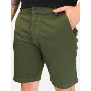 Imagem de Bermuda Aramis Masculina Chino Cotton Sarja Verde Militar-Masculino