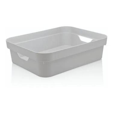 Imagem de Caixa Organizadora Cube P 4,8l Multiuso Brinquedo Closet Ou, Branco