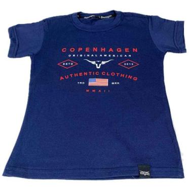 Imagem de Camiseta Infantil Country Estampada Copenhagen, Azul, Marinho, 12