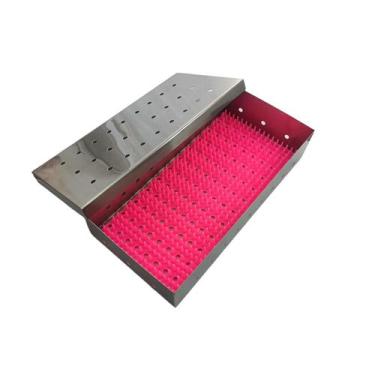 Imagem de Caixa cirurgica inox 28x14x06cm com manta rosa - ACONOZ-BRASIL