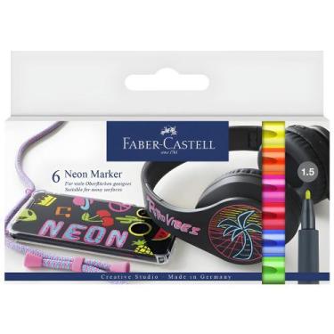 Imagem de Marcador Permanente Faber Castell Neon 6 Cores