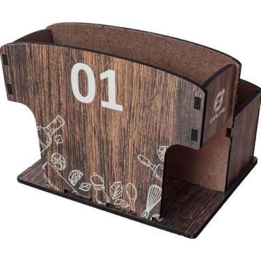 Imagem de Porta Guardanapos Sachê de Mesa MDF Bar Lanchonete 1 ao 10 Zanline Mar