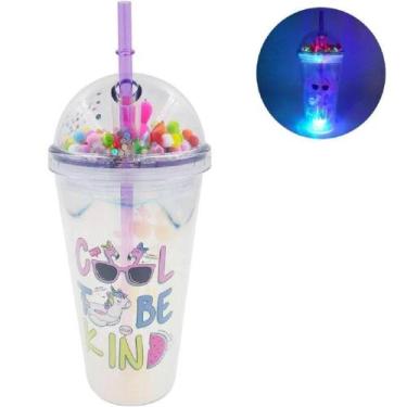Imagem de Copo Infantil de Led 500Ml com Canudo - N/I