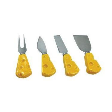 Imagem de Conjunto Kit Facas Espátula Para Cortar Queijo 4 Peças Inox - Mais Tem