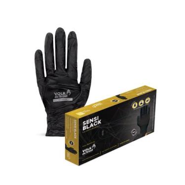 Imagem de Luva nitrilica descartavel sensi black - Volk, Preto, P