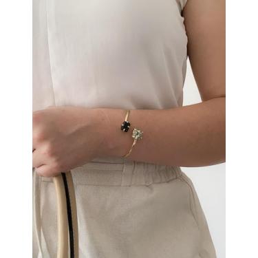 Imagem de Bracelete Duo Semi Joia Turmalina Negra Feminino Ouro18k - Ateliê FS, 