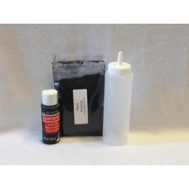 Imagem de Kit de Flocking 28 g de Flocos Pretos com Tinta/Adesivo Acrílico 59 ml