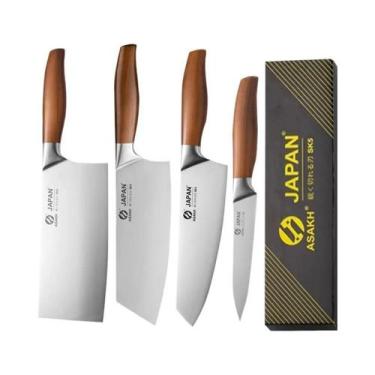 Imagem de Conjunto De Facas De Cozinha Profissionais Em Aço Inoxidável Japonês, 