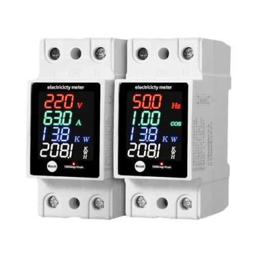 Imagem de Monitor AC 6 Em 1 Para Trilho DIN 110V 220V 380V 100A: Medidor De Tens