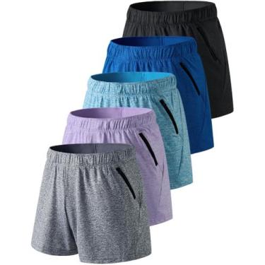 Imagem de Liberty Imports Shorts Femininos para Treino Pacote com 5 Unidades e B