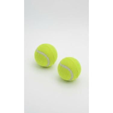 Imagem de 2 Bolas Pet Tênis Borracha Poliéster Verde 6cm - Congratulations Store
