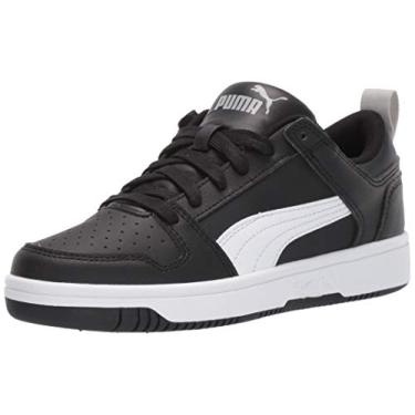 Imagem de PUMA Tênis infantil unissex Rebound Layup, Puma Preto-puma branco-cintura alta, 18
