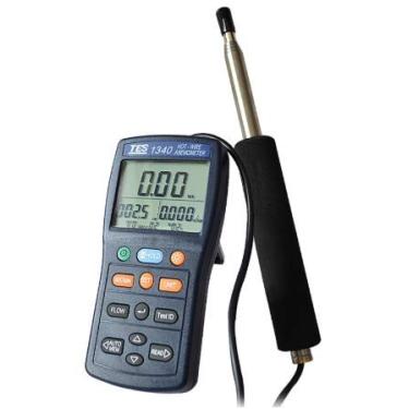 Imagem de RaeSung Anemômetro térmico de fio quente TES-1340 HVAC Testador de velocidade de fluxo de ar TES1340
