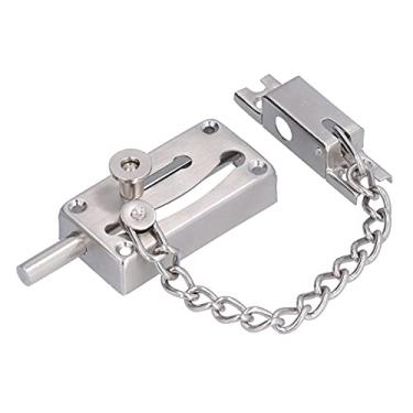 Imagem de Fechadura de corrente de segurança, corrente de proteção de porta Construção durável em aço inoxidável para residências para portas de madeira para apartamentos para portas de ferro para