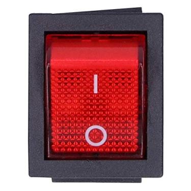 Imagem de Eujgoov Interruptor basculante liga/desliga vermelho com forte resistência à corrosão para vários eletrodomésticos (KCD4 15A/250V)