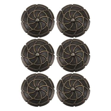 Imagem de 6 pcs botão de gaveta espessada único buraco porta gabinete chique botão YYDFPIIA (Size : 2.9x2.9cm)