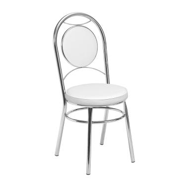 Imagem de Kit 2 Cadeiras Cromadas CC10 de Metal e Assento Espuma D15 Treparoni - Branco