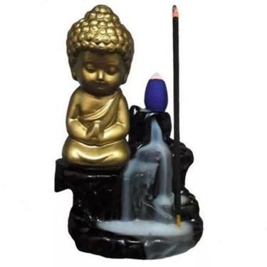 Imagem de Incensário Cascata Budinha +10 Incensos Cone Backflow