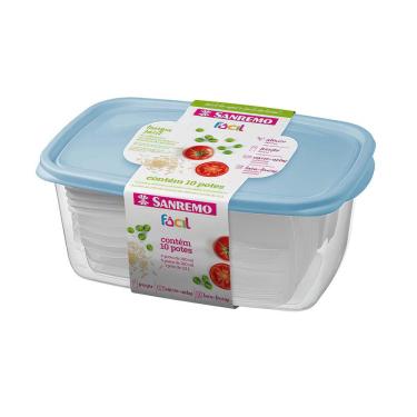 Imagem de Kit 10 Potes 360Ml 5 + Pote 280Ml 4 + Pote 3,2L 1 Sanremo