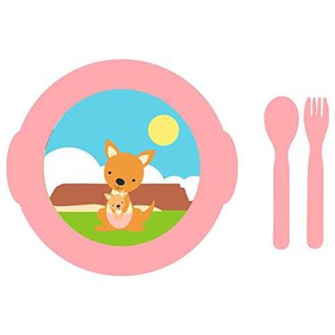 Imagem de PRATO COM ABA E TALHER CANGURU CATA GIRO BABY