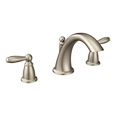 Imagem de Moen T4943BN Brantford Two-Handle Low-Arc Roman Tub Faucet without Valve, Brushed Nickel