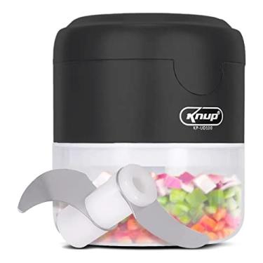 Imagem de Mini Processador De Alimentos Automático Knup Lâminas Afiadas Recarregável (Preto)