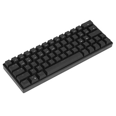 Imagem de Teclado para jogos, teclado de computador portátil pequeno design ergonômico preto para escritório de jogos em casa Interruptor Marrom
